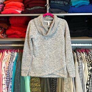 Ideology gray/black marled long sleeve cowl neck sweater size S